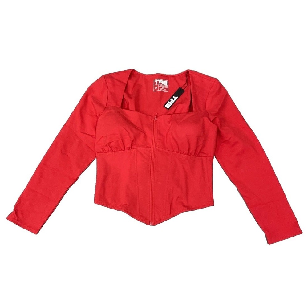 NWT TA3 Long Sleeve Sweetheart Corsety Top‎ Sculpting Shape Wear Red Women's 3X